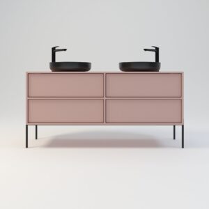 Minimal Badschränke mit 4 Schubladen