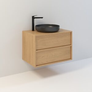 Minimal 2 Hängender Badschrank mit 2 Schubladen - Casella Eiche natur